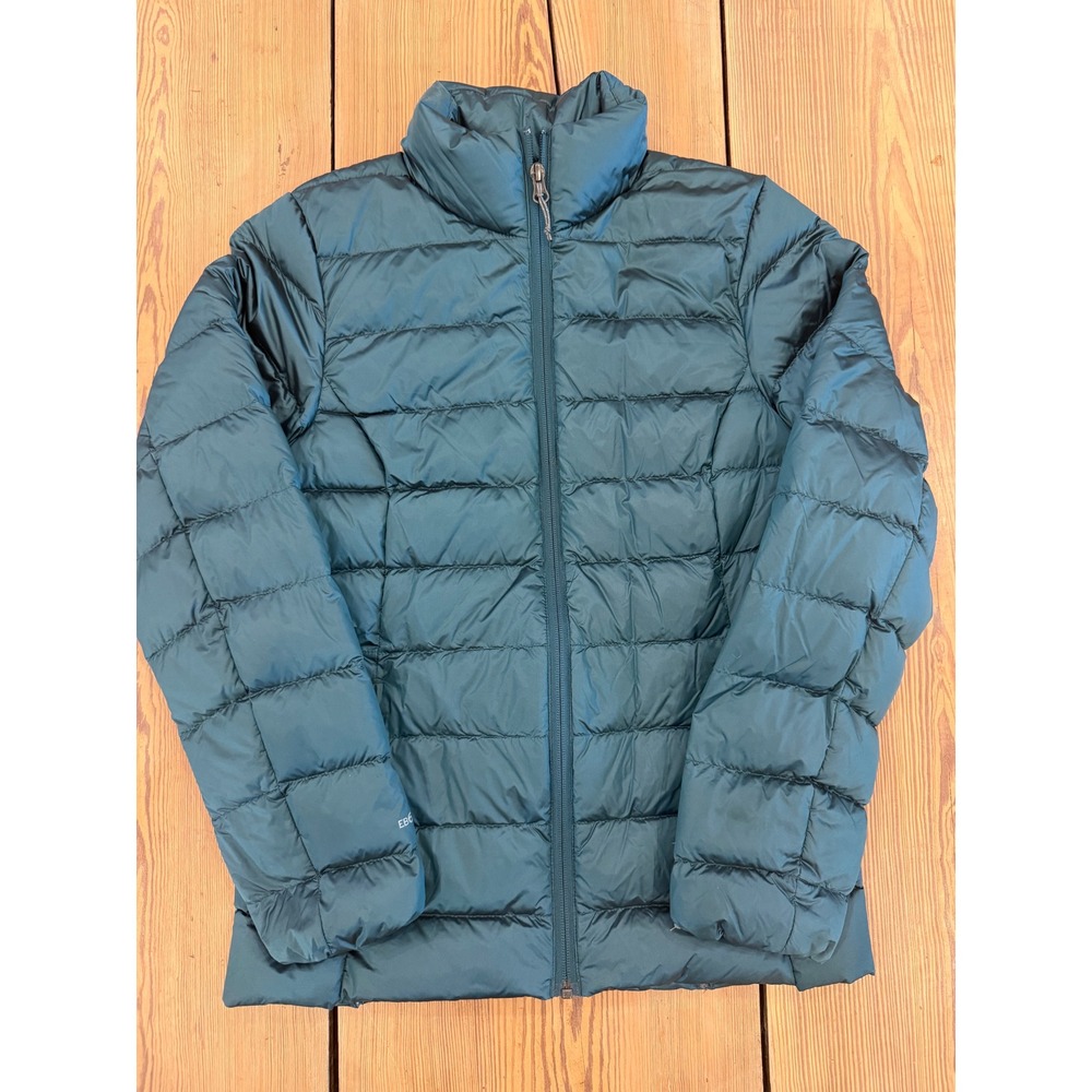 Eddie Bauer Womens XS CirrusLite Down Puffer Jacket Blue Green 650 Fill Full Zip